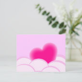 ロマンチックなイラストレーションとハートと泡 ポストカード (スタンド正面)