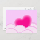 ロマンチックなイラストレーションとハートと泡 ポストカード (正面/裏面)