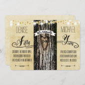 ロマンチックなイルミネーションとラスティックツリー 50周年記念 招待状 (正面/裏面)