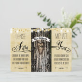 ロマンチックなイルミネーションと素朴な木の50周年記念 招待状 (スタンド正面)