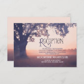 ロマンチックなイルミネーションの木 ウェディング レセプション カード (正面/裏面)