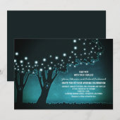 ロマンチックなイルミネーション ツリー ラスティック ウェディング 招待状 (正面/裏面)
