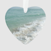 ロマンチックなインターロックハートオンビーチ オーナメント (裏面)