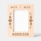 ロマンチックなインターロックハートミセス&ミセス結婚ズ レーザー彫刻フレーム (正面)