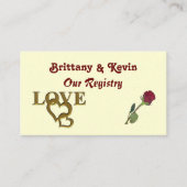 ロマンチックなインターロックハート&レッドローズ エンクロージャーカード (正面)