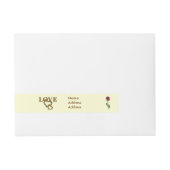 ロマンチックなインターロックハート&レッドローズ ラップアラウンド宛名ラベル (正面)