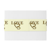 ロマンチックなインターロックハート&レッドローズ 招待状ベリーバンド (裏面例)