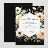 ロマンチックなウィムジー結婚ピーチ セーブザデート (正面/裏面)