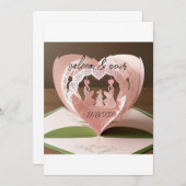 ロマンチックなウェディングカード 招待状 (正面/裏面)