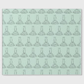 ロマンチックなウェディングドレス シームレスなウェディングギフト ラッピングペーパー (フラット)