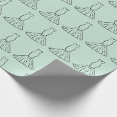 ロマンチックなウェディングドレス シームレスなウェディングギフト ラッピングペーパー (角)