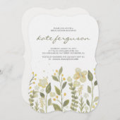 ロマンチックなウォーターカラーガーデンフラワーブライダルシャワー 招待状 (正面/裏面)