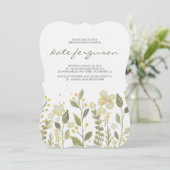 ロマンチックなウォーターカラーガーデンフラワーブライダルシャワー 招待状 (スタンド正面)