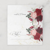 ロマンチックなウォーターカラーブルゴーニュフローラシック結婚ズ プレイスカード (外部開封)
