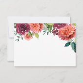 ロマンチックなウォーターカラーブーケ |のエンク結婚ロージャ 招待状 (裏面)