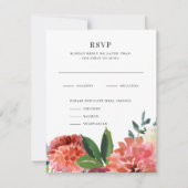 ロマンチックなウォーターカラーブーケ |の結婚返信 出欠カード (正面)