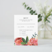 ロマンチックなウォーターカラーブーケ |の結婚返信 出欠カード (スタンド正面)