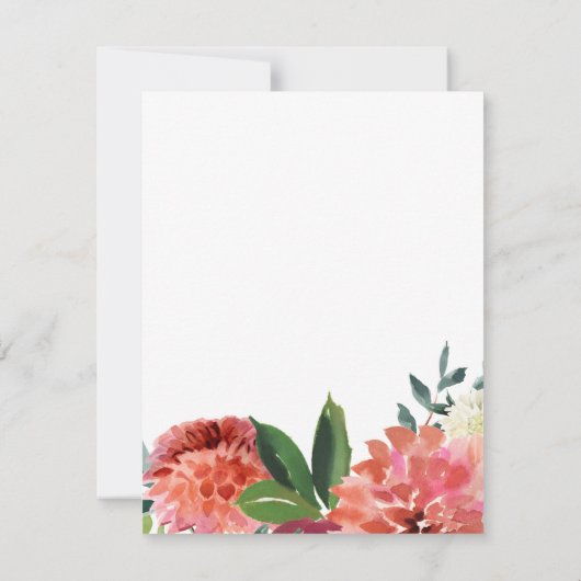 ロマンチックなウォーターカラーブーケ |の結婚返信 出欠カード (裏面)