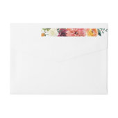 ロマンチックなウォーターカラーブーケ |アドレスを返す ラップアラウンドラベル (裏面)