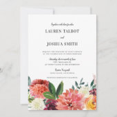 ロマンチックなウォーターカラーブーケ |結婚式招待状 サンキューカード (正面)