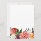 ロマンチックなウォーターカラーブーケ |結婚式招待状 サンキューカード (裏面)