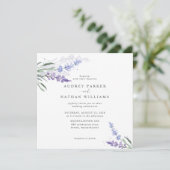 ロマンチックなウォーターカラーラベンダー結婚フローラ 招待状 (スタンド正面)