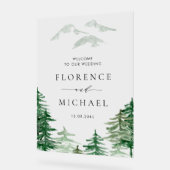 ロマンチックなウォーターカラー結婚ウッドランド アクリルサイン (傾斜)