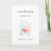 ロマンチックなウサギのカップルが大好き シーズンカード (正面)