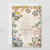 ロマンチックなウッドランド結婚の葉 セーブザデート (正面)