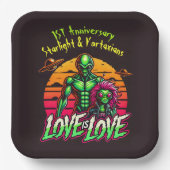 ロマンチックなエイリアンズアンダーコズミックサンセット ペーパープレート (正面)