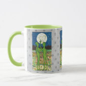 ロマンチックなエイリアンUFOロズウェル・デザイナーマユーモアのあるグ マグカップ (左)