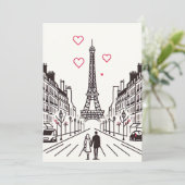 ロマンチックなエッフェル塔の出会い - 愛が咲く シーズンカード (スタンド正面)