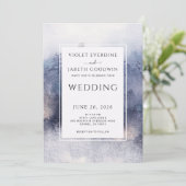 ロマンチックなエテ素朴リアフォレストウォーター結婚カラー 招待状 (スタンド正面)