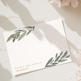 ロマンチックなエバーグリーンシックなパーソナライズされた植物 ノートカード