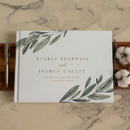 ロマンチックなエバーグリーン結婚ボタニズ ゲストブック