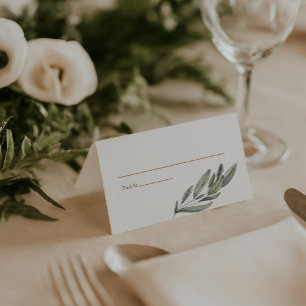 ロマンチックなエバーグリー結婚ズの折り畳み プレイスカード