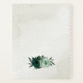 ロマンチックなエメラルドとソフトグリーン結婚フローラ プランナー手帳 (裏面)