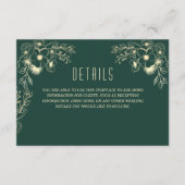 ロマンチックなエメラルドグリーン結婚ズ詳細カード エンクロージャーカード (正面)