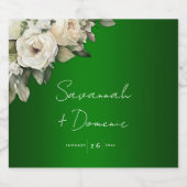 ロマンチックなエメラルドグリーン結婚ズ スパークリングワインラベル (シングルラベル)