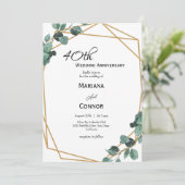 ロマンチックなエメラルド結婚グリーンの記念日 招待状 (スタンド正面)