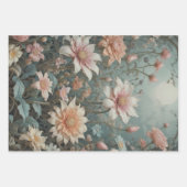 ロマンチックなエレガンスで桃とアクア – デコページ – ラッピングペーパーシート (正面2)