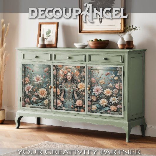 ロマンチックなエレガンスで桃とアクア – デコページ – ラッピングペーパーシート