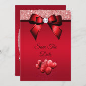 ロマンチックなエレガンスの誕生日パーティー日付を保存 セーブザデート (正面/裏面)