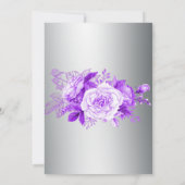 ロマンチックなエレガンスシルバーとパープルバラ結婚ズ 招待状 (裏面)
