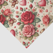 ロマンチックなエレガンス：バラとハート 薄葉紙 (詳細)