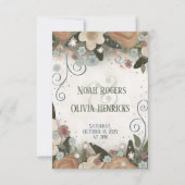 ロマンチックなエレガントフローラインスピリチュアウェディングRSVP 出欠カード (正面)