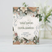 ロマンチックなエレガントフローラインスピリチュアウェディングRSVP 出欠カード (スタンド正面)