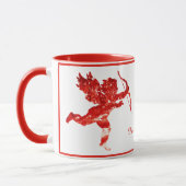 ロマンチックなエンジェルバレンタインキュピッドケルビパーソナライズ マグカップ (左)