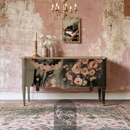 ロマンチックなエーテルのサーモンピンクのムーディーズ花模様 薄葉紙