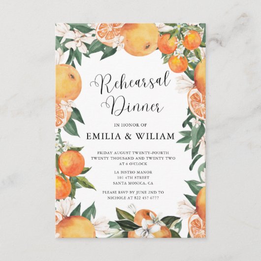 ロマンチックなオレンジのリハーサル前の夜 エンクロージャーカード (正面)